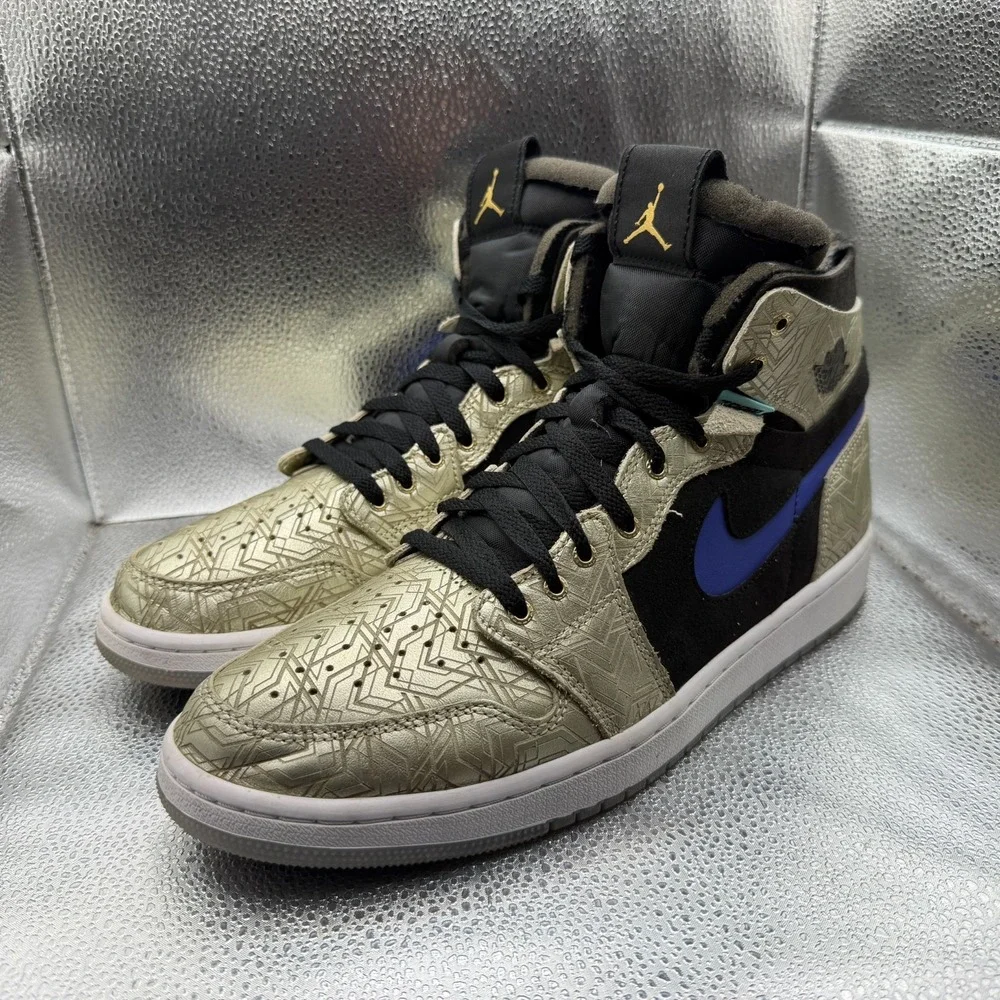Size 12 Nike Air‎ Jordan 1 High Zoom Air Comfort Gold Laser Sneakers DQ0659-700